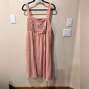 Torrid, pink checkered dress, size 0